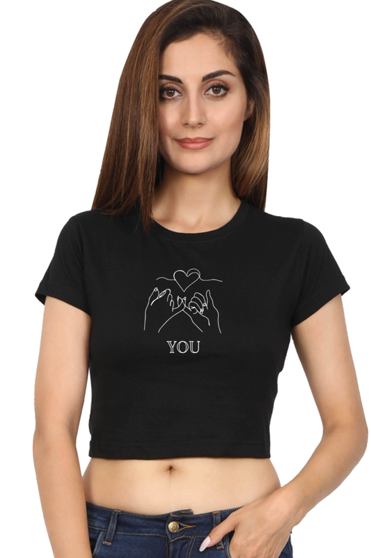 Love Black Crop Top - Women